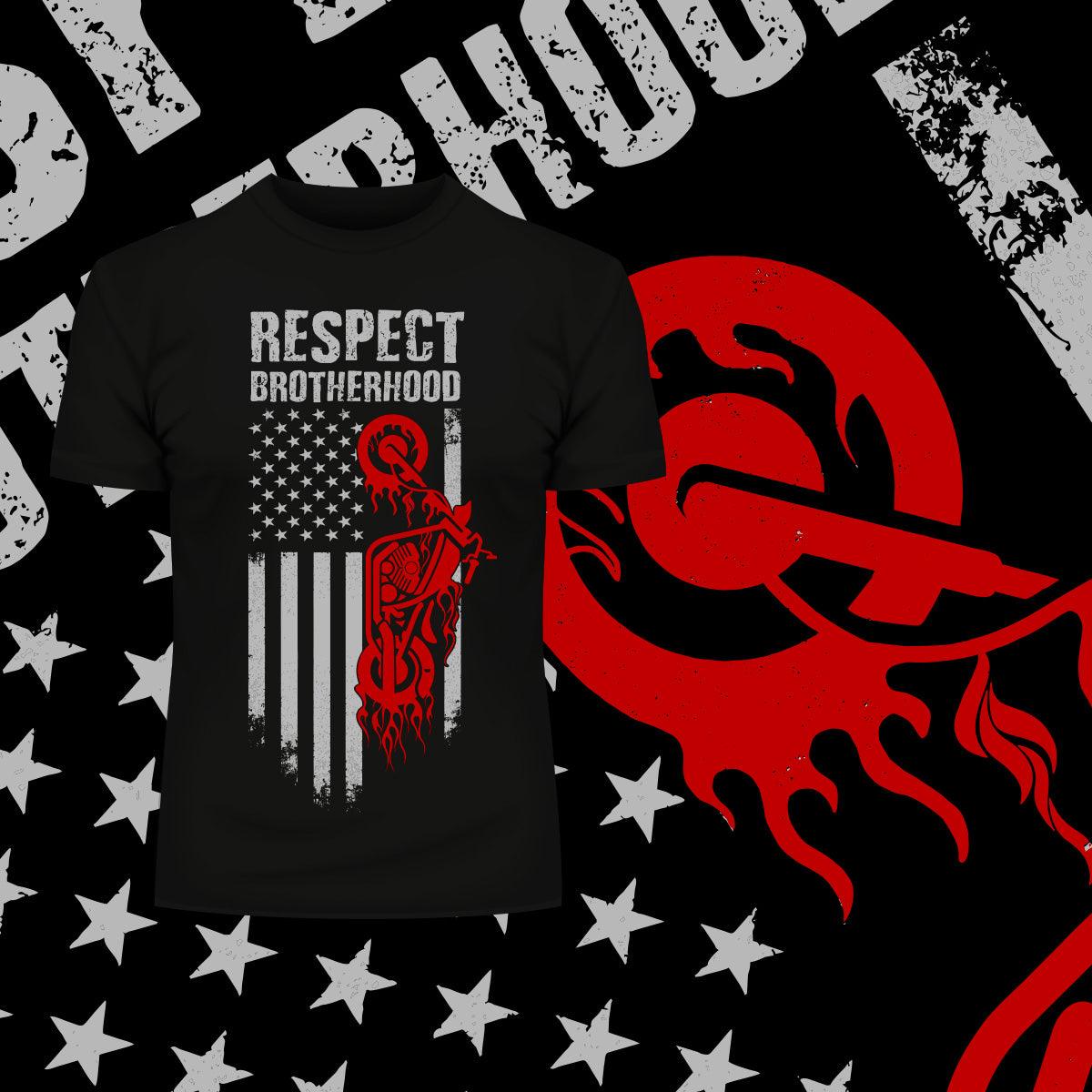 American Chopper Biker Outlaw With USA Flag - Kuzi Tees