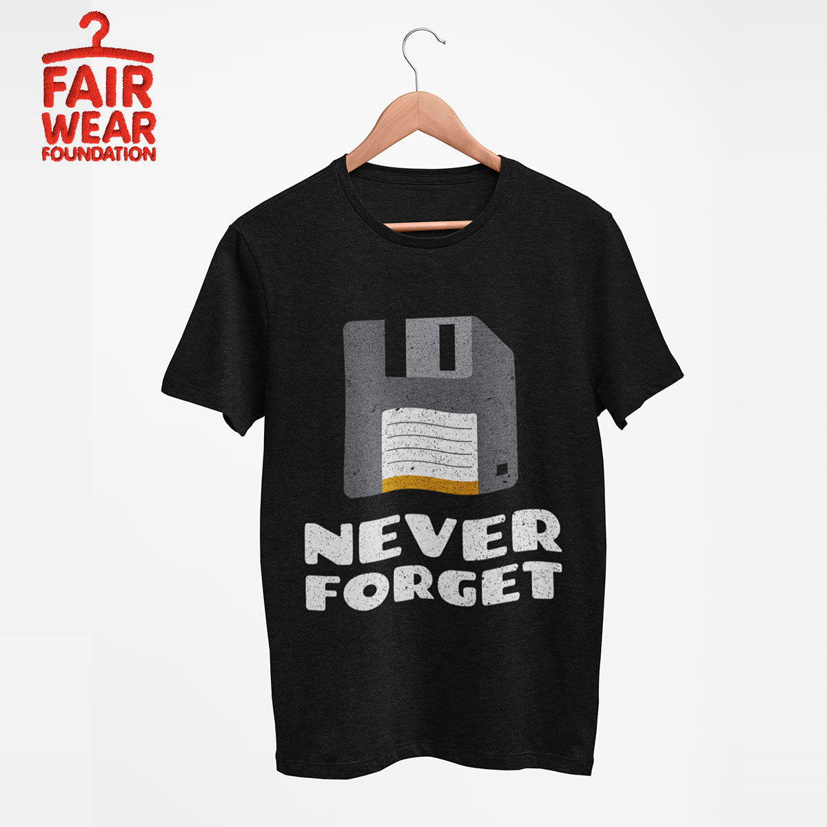 Never Forget PC Floppy Disk - Eco Retro T-Shirt Collection - Kuzi Tees