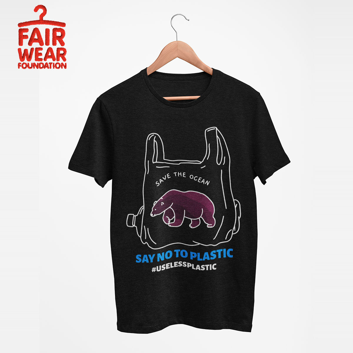 Say No to Plastic Save Polar Bears -  Eco T-Shirt Collection - Kuzi Tees