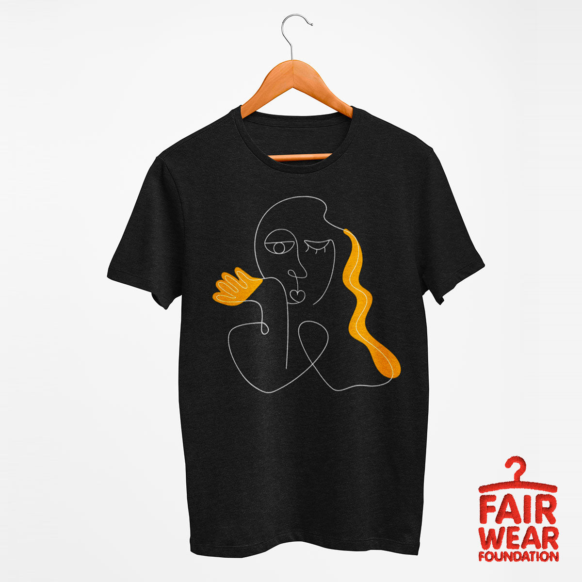 Old-Skool One Line Drawing Abstract Face Two - Kuzi Tees