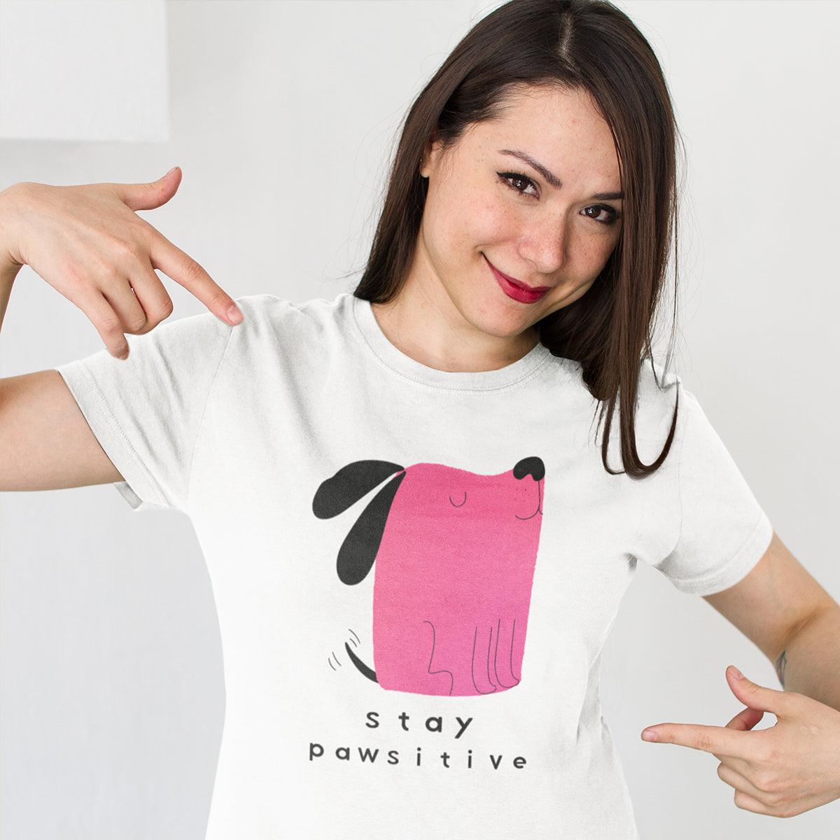 Furry Dog Graphic - Stay Pawsitive - Kuzi Tees