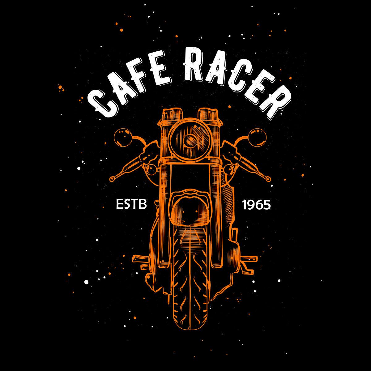 Cafe Racer With Sketch Of Motorcycle Minimal Design - Kuzi Tees