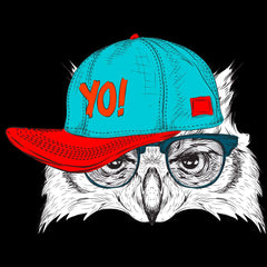 Hip Hop T-Shirt Owl with the Hat - Kuzi Tees
