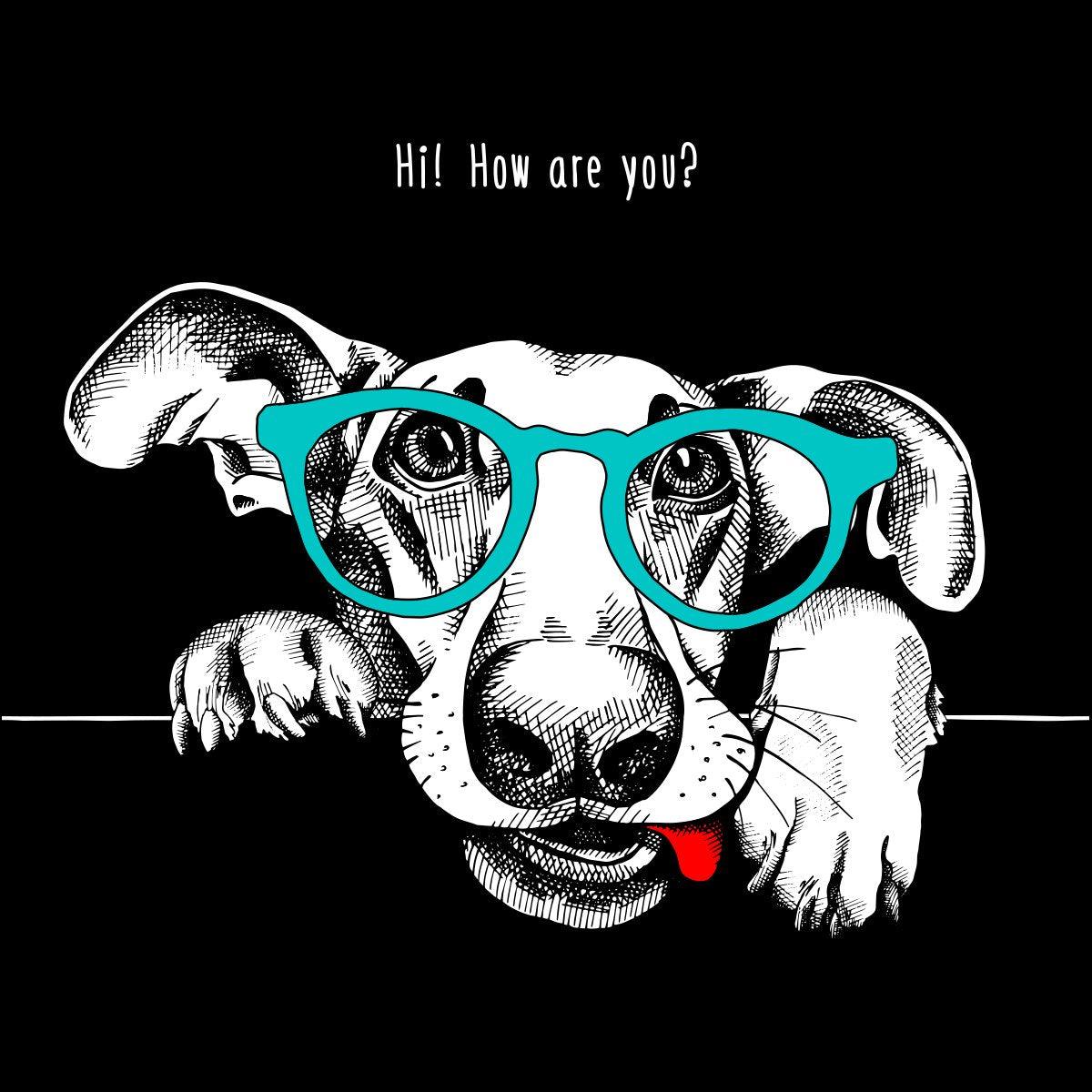 Hip Hop Dog with the Glasses Black S Unisex T-Shirt - Discounted - Kuzi Tees