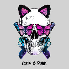 Cute Bunny Ears Skull T-shirts with an Attitude For men and women - Kuzi Tees