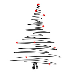 Abstract One Line Drawing Christmas Tree - Kuzi Tees