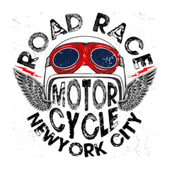 Road Race Motorcycle Vintage Cool Helmet T-Shirt - Kuzi Tees