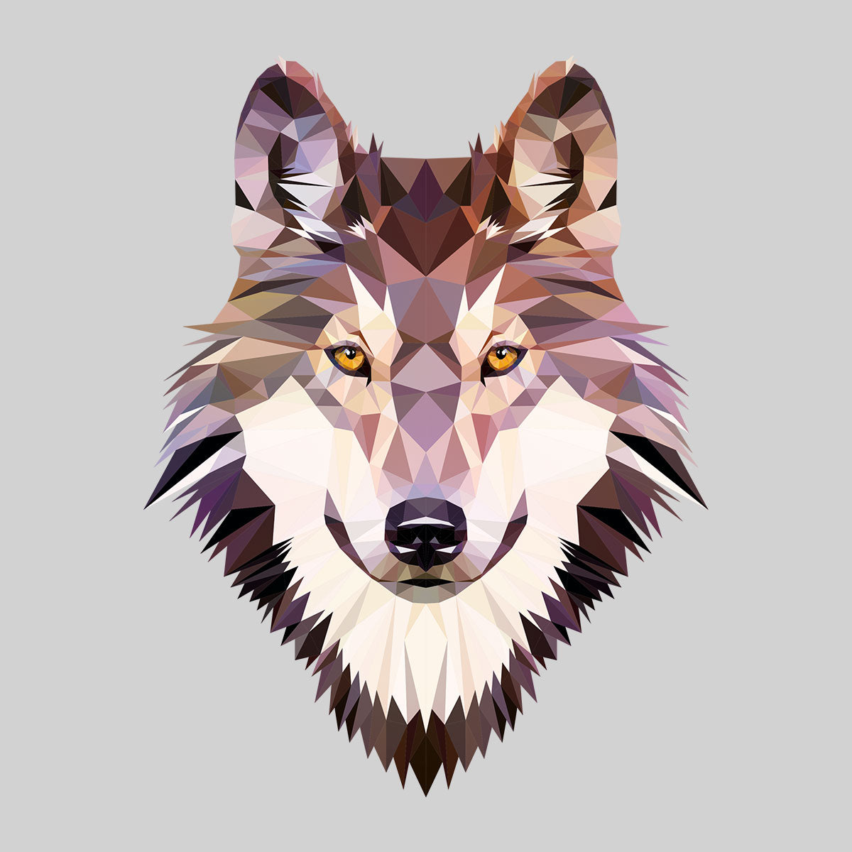 Low Poly Triangular Wolf Head Polygonal Trendy Style - Kuzi Tees