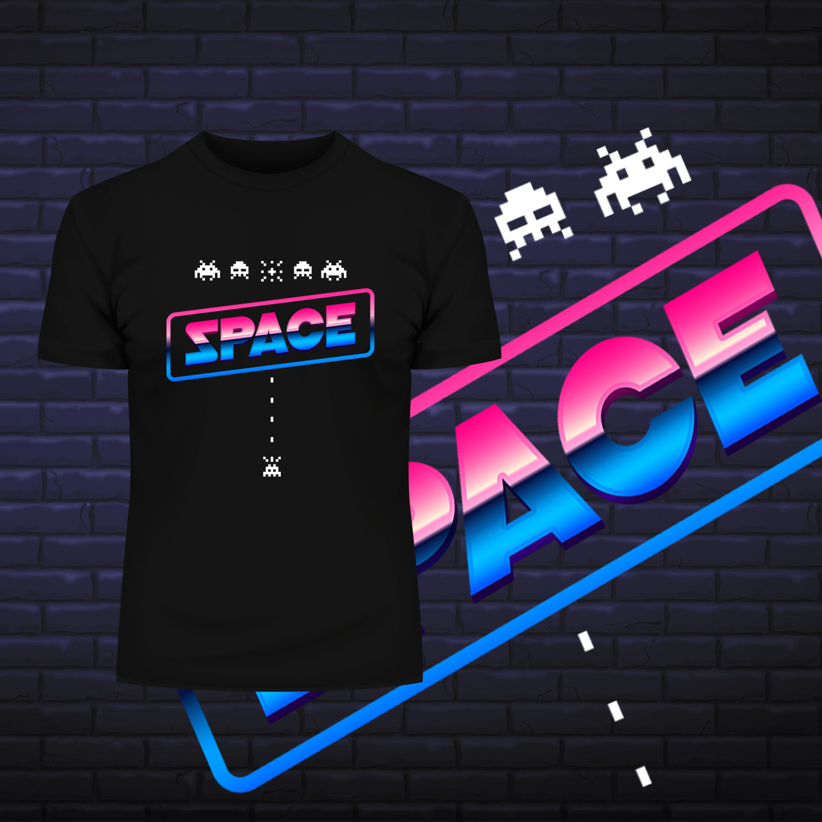 Space Invaders Game Screen Cool Retro Shirt - Kuzi Tees