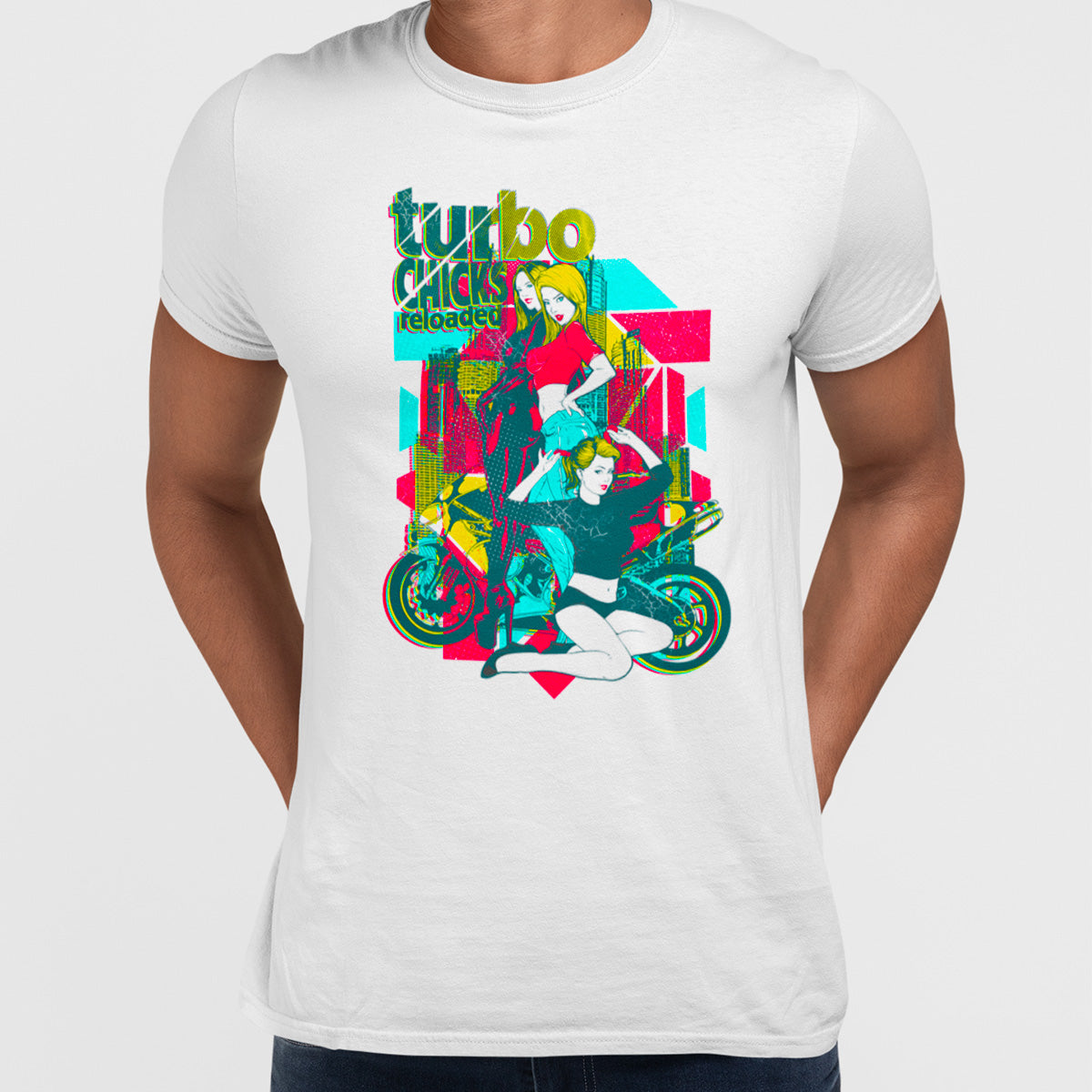 Three Turbo Chicks Unique Designs Biker T-shirt - Kuzi Tees