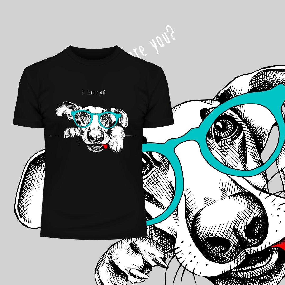 Hip Hop T-Shirt Dog with the Glasses - Kuzi Tees