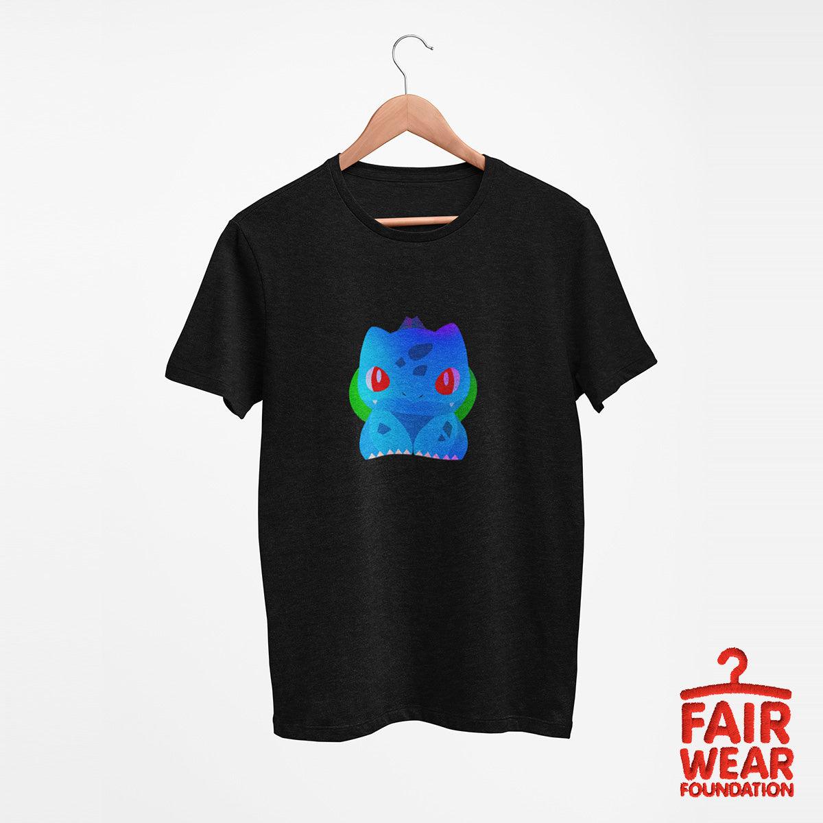 Bulbasaur Dual-Type Grass Poison Pokémon Go Crew Neck Black Tee - Kuzi Tees