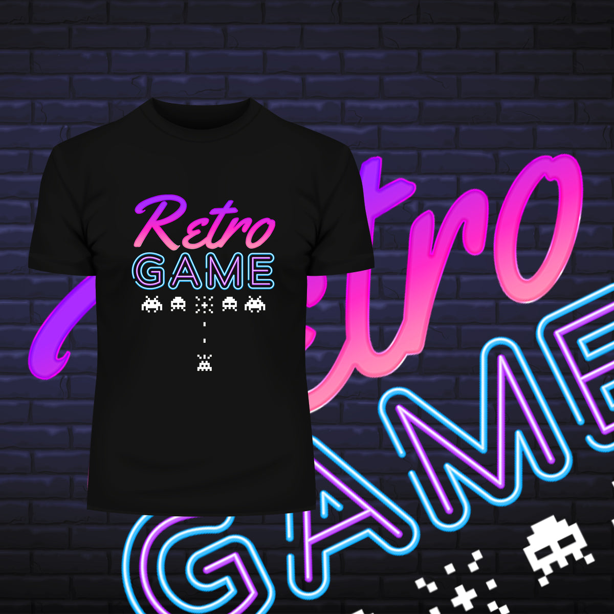 Retro Game Invaders - Cool Retro T-Shirt Collection - Kuzi Tees