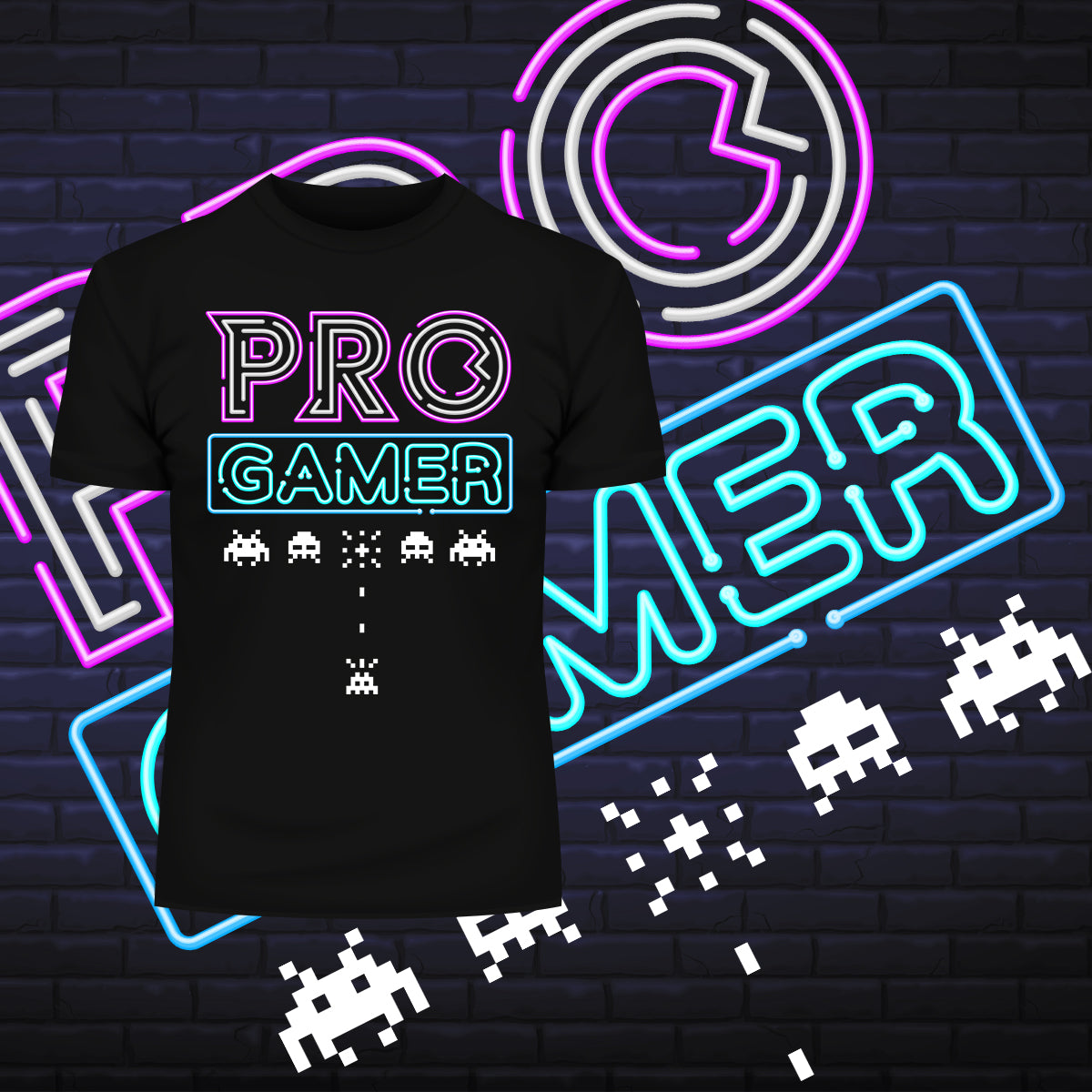 Pro Gamer Invaidors - Retro T-Shirt Collection - Kuzi Tees