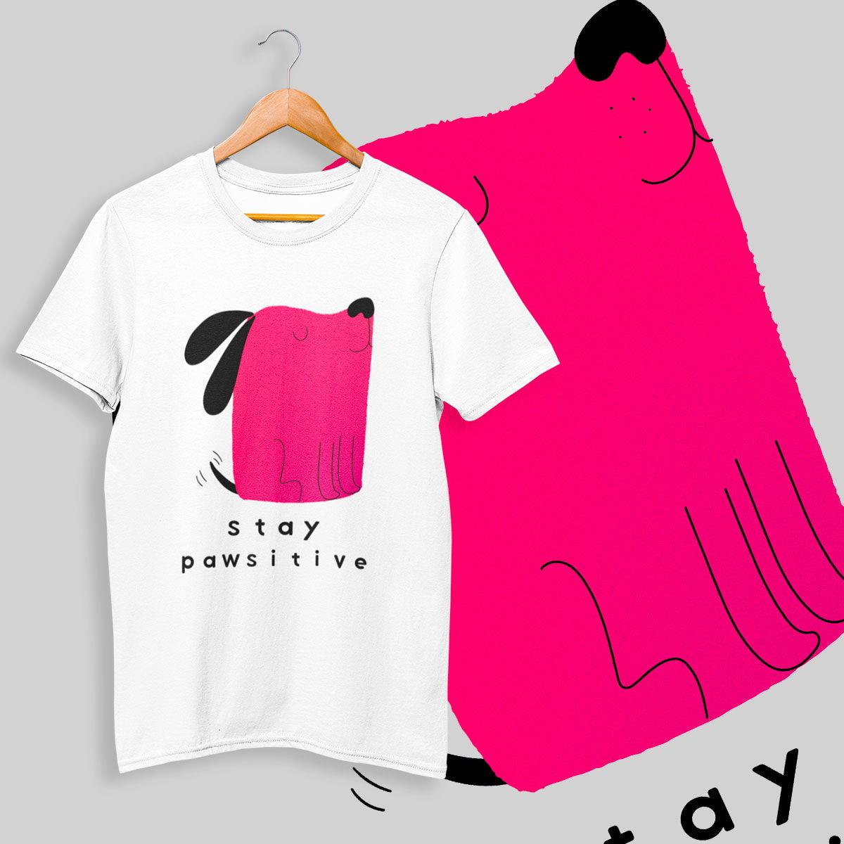 Furry Dog Graphic - Stay Pawsitive - Kuzi Tees