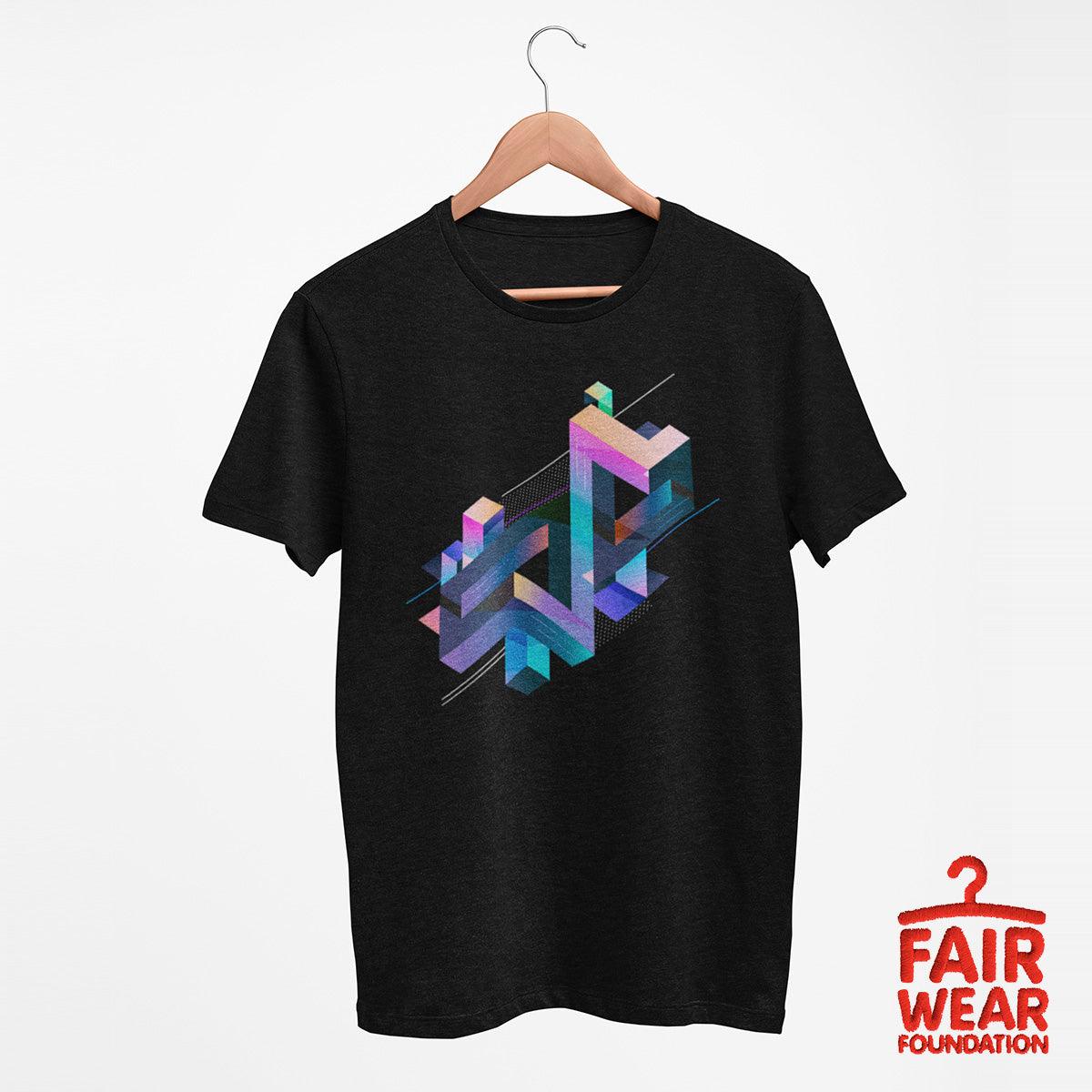 Abstract 3D multi-color geometrical composition T-Shirt - Kuzi Tees