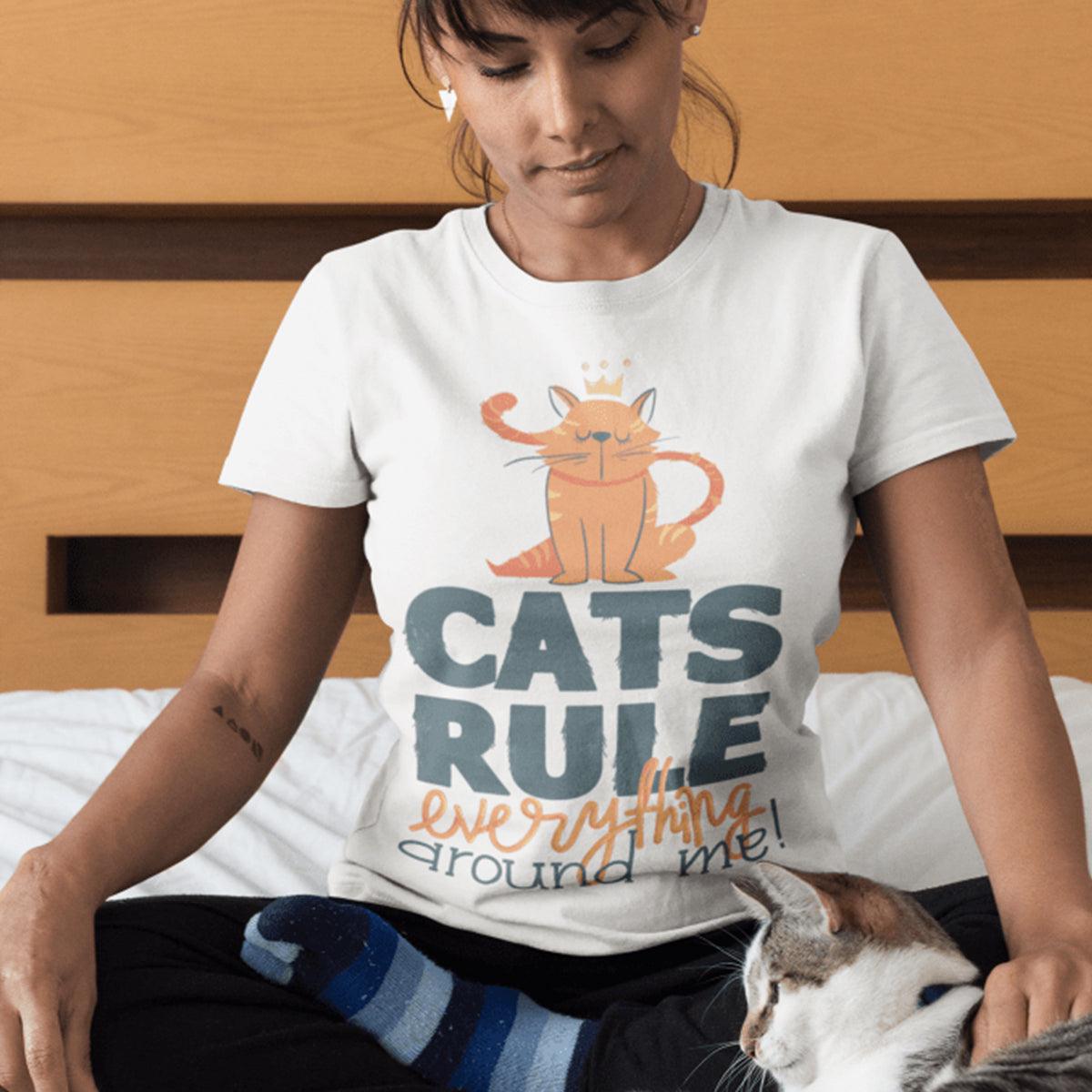 Cats Rule Everything Around Me - T-shirts For The Crazy Cat Ladies or Men - Kuzi Tees