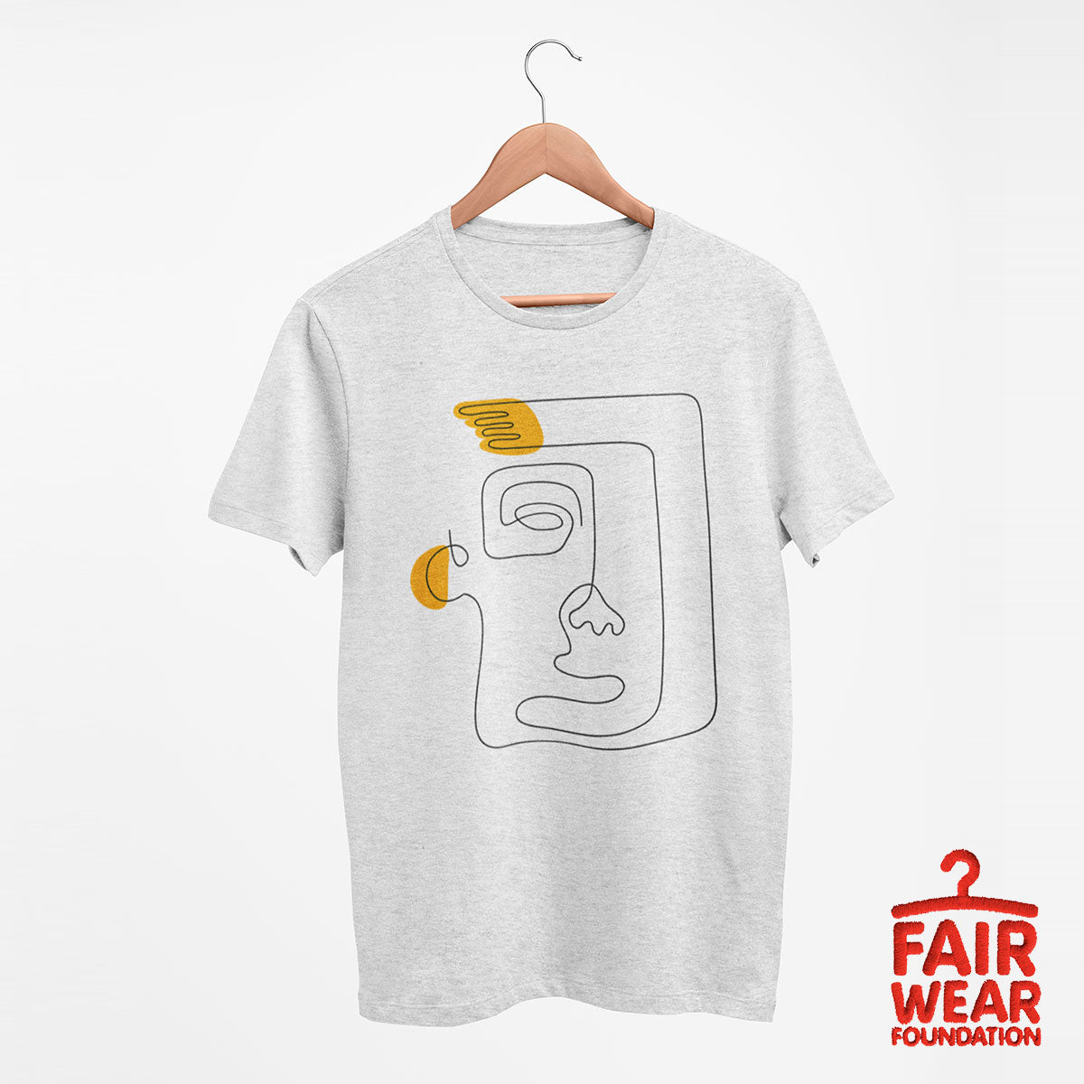 Old-Skool One Line Drawing Abstract Face One - Kuzi Tees