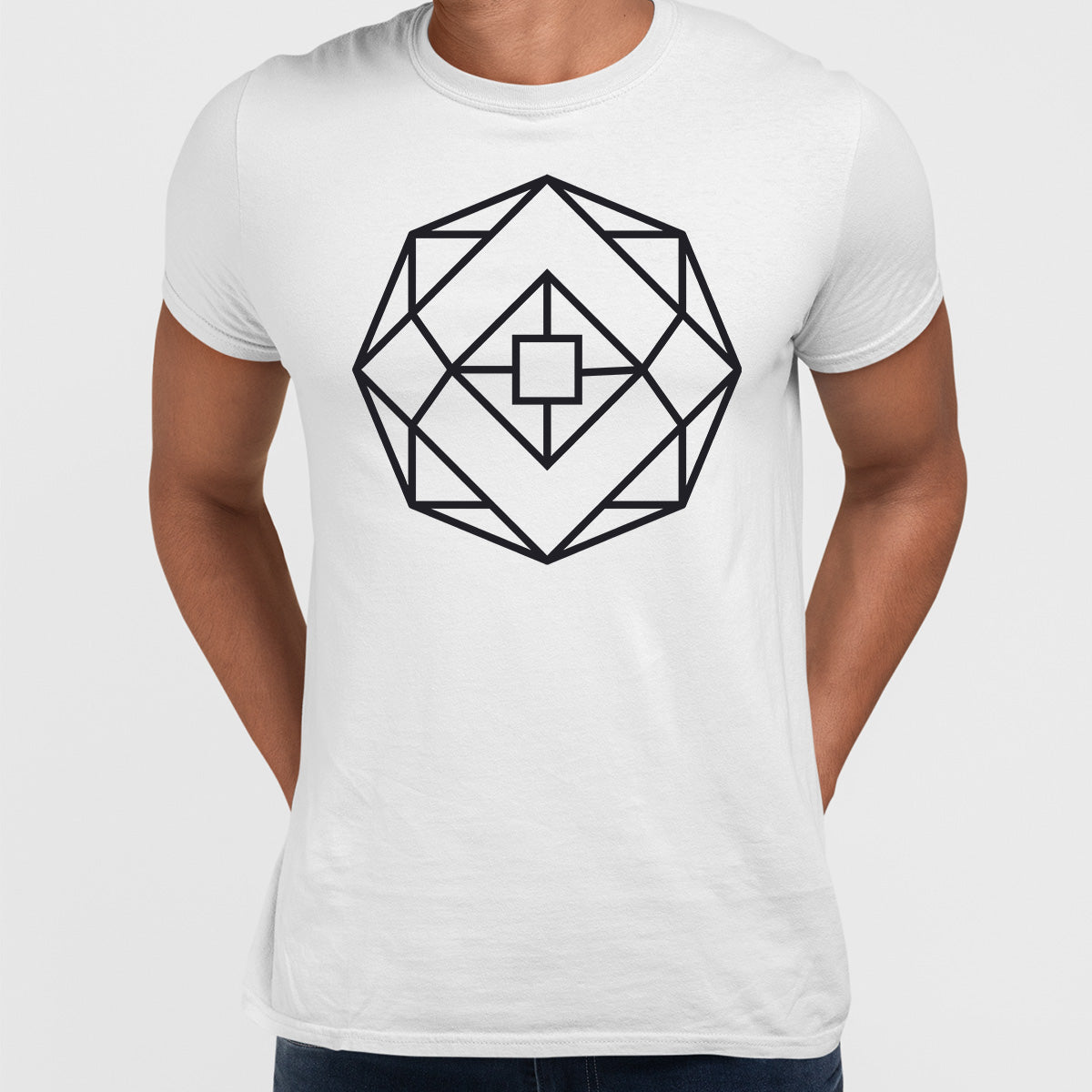 Modern Geometric Elements - Line Dots & Shapes Printed t-shirts Unisex Sample 21 - Kuzi Tees