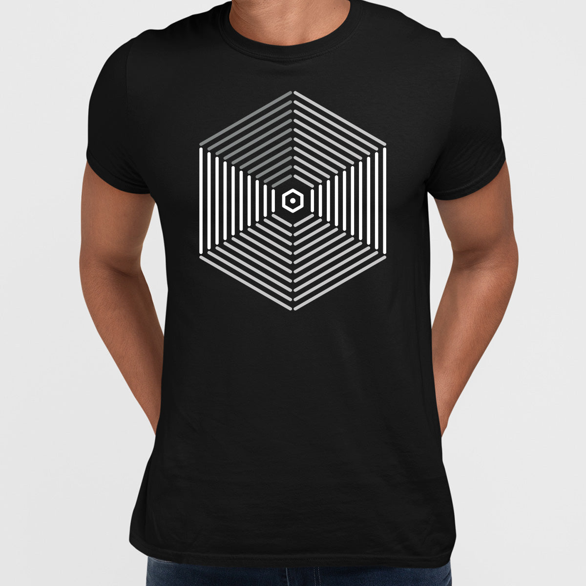 Modern Geometric Elements - Line Dots & Shapes Printed t-shirts Unisex Sample 05 - Kuzi Tees