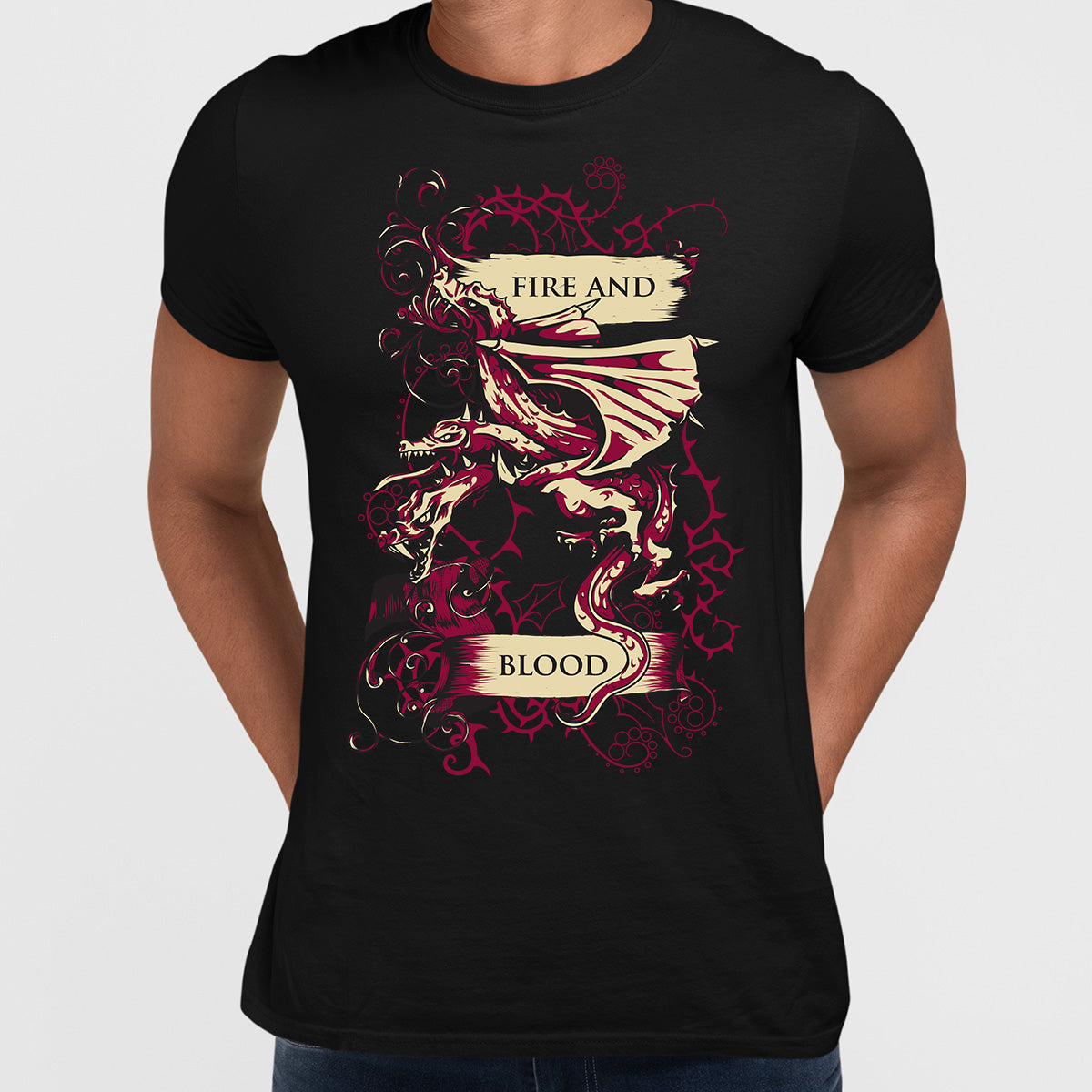 Pop Culture T-Shirt Game of Thrones - Fire And Blood - Kuzi Tees
