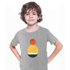 Summer Snowman Art Print T-Shirt Abstract Design Short Sleeve Round Neck Funny T-shirt for Kids - Kuzi Tees