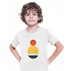 Summer Snowman Art Print T-Shirt Abstract Design Short Sleeve Round Neck Funny T-shirt for Kids - Kuzi Tees