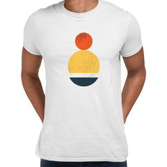 Summer Snowman Art Print T-Shirt Abstract Design Short Sleeve Round Neck Funny Unisex T-shirt - Kuzi Tees