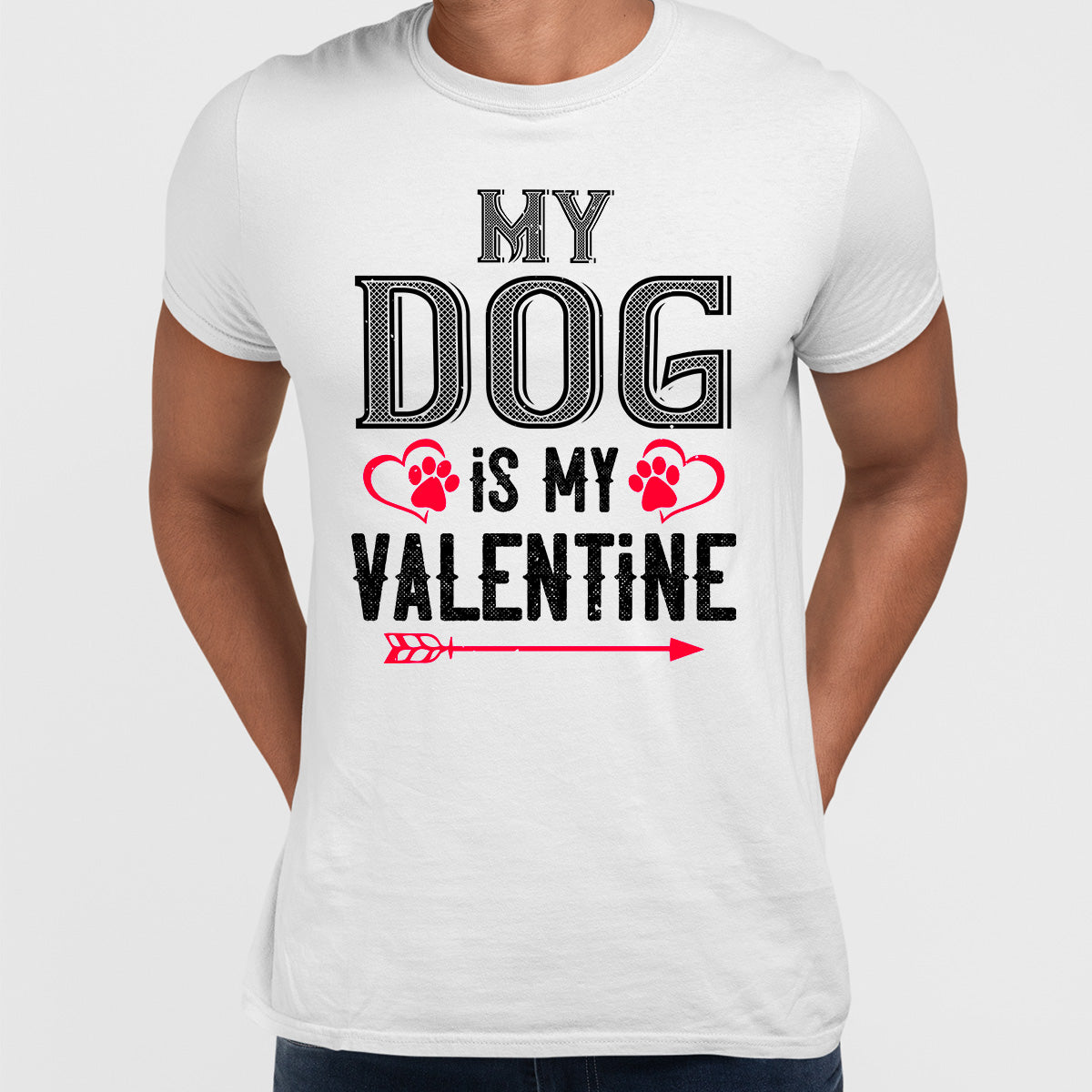 My dog is my valentine - valentine's day Unisex T-shirt edition - Kuzi Tees