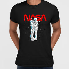 NASA Imagine Love Is In The Air Astronauts Floating in the Space T-Shirt - Kuzi Tees