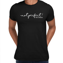 Not perfect Mens Funny T-Shirt Novelty Joke T-Shirt Rude Gift Him Dad Birthday Slogan Unisex T-Shirt - Kuzi Tees