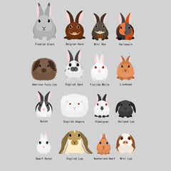 Rabbits breeds chart Typography Unisex T-shirt - Kuzi Tees
