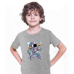 Astronaut with Ice Cream planets T-shirt for Kids Boys & Girls - Kuzi Tees