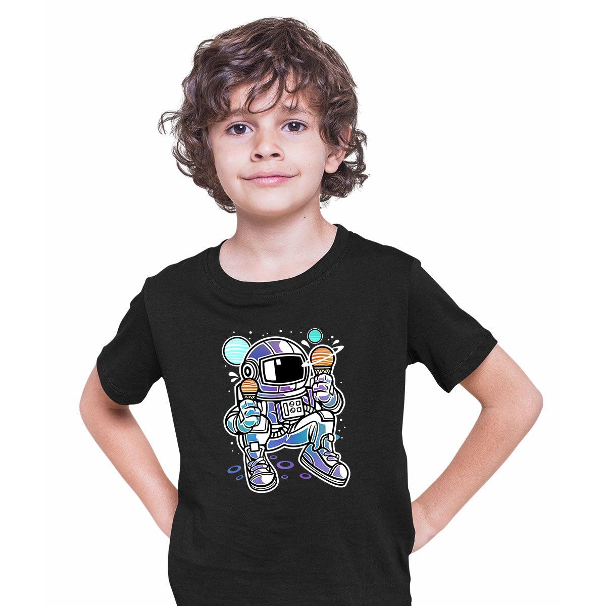 Astronaut with Ice Cream planets T-shirt for Kids Boys & Girls - Kuzi Tees