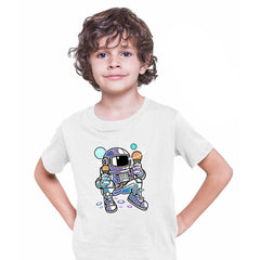 Astronaut with Ice Cream planets T-shirt for Kids Boys & Girls - Kuzi Tees