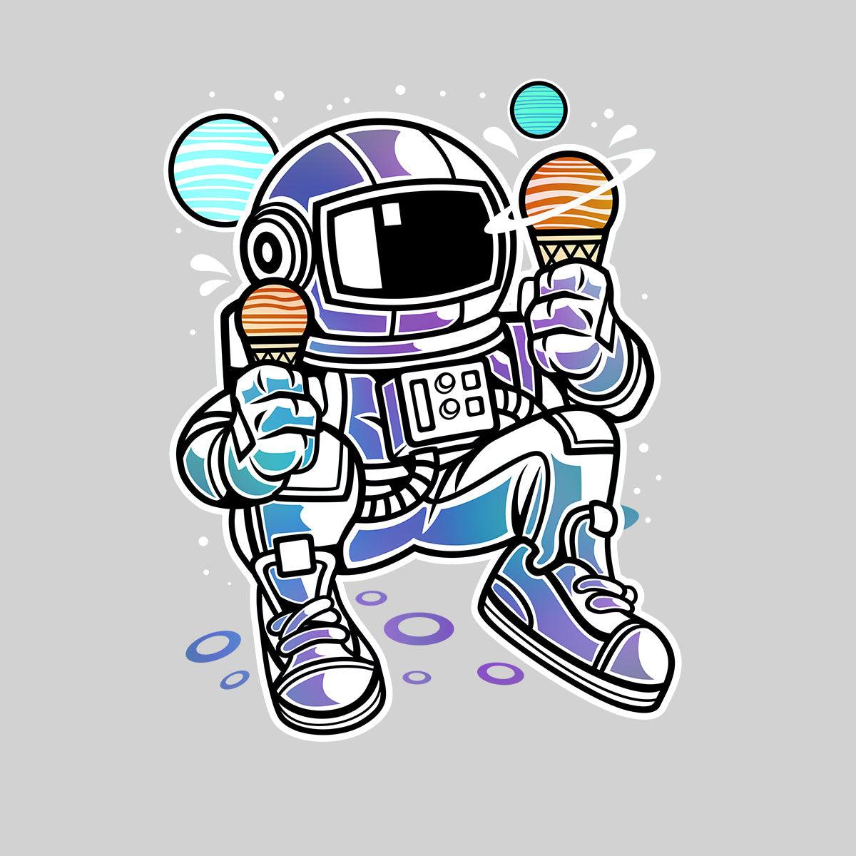 Astronaut with Ice Cream planets T-shirt for Kids Boys & Girls - Kuzi Tees